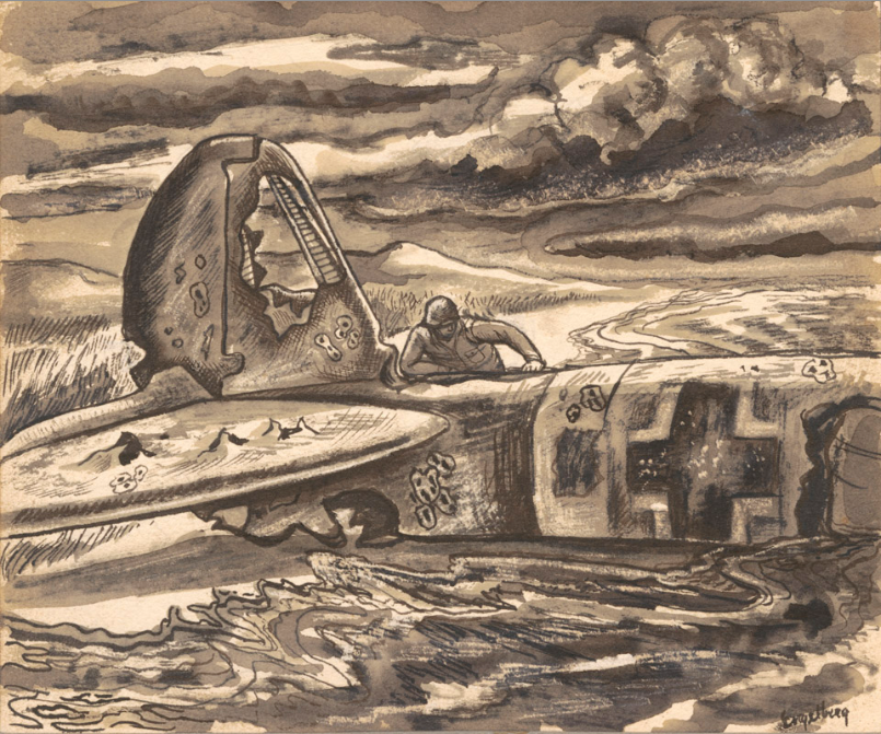 Plane Crash <br>1940's Ink <br><br>#E047
