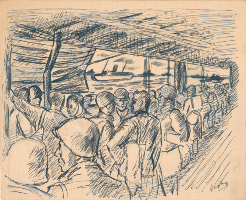 <I>B Deck</I> <br>1940's Ink <br><br>#E052