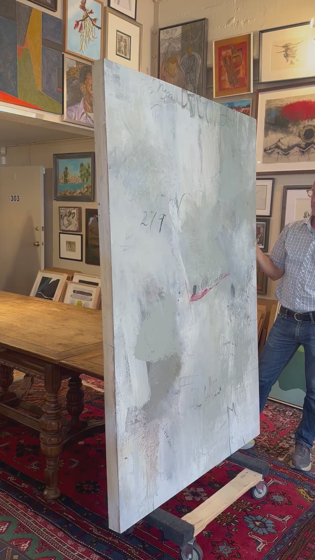 Soft Grayscale Abstract <br>20th Century Acrylic on Panel<br><br>#C4635