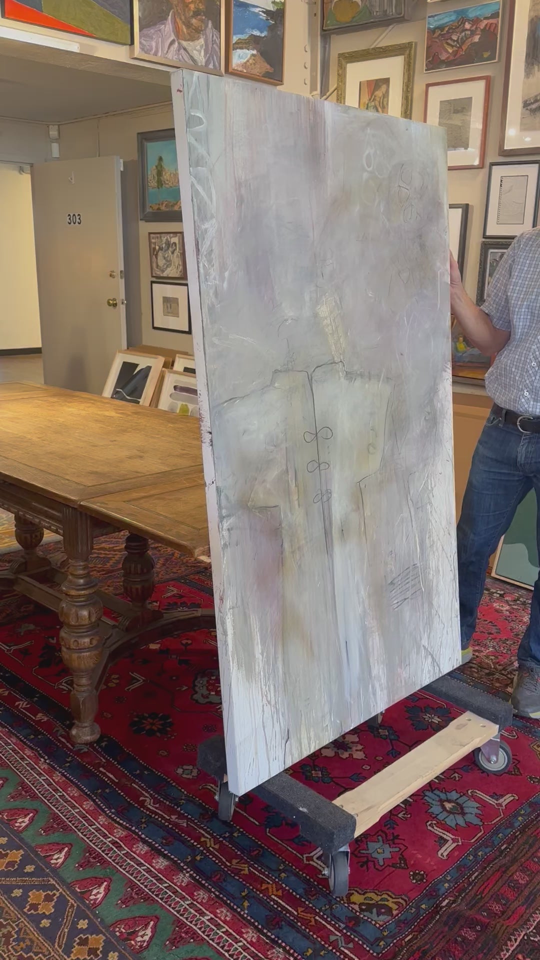 Kimono Study in Neutrals<br>20th Century Acrylic<br><br>#C4627