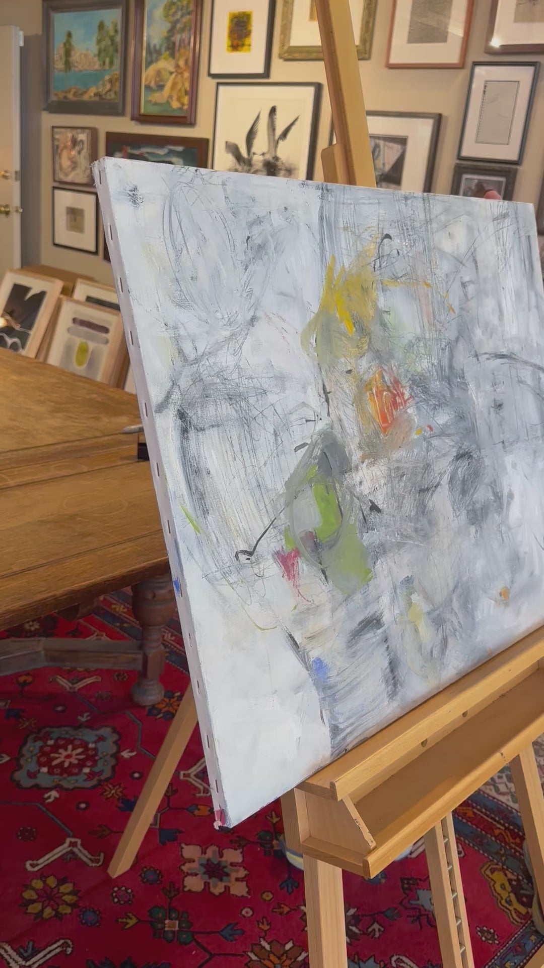 Grayscale Expressionist Canvas <br>20th Century Mixed Media <br><br>#C4583