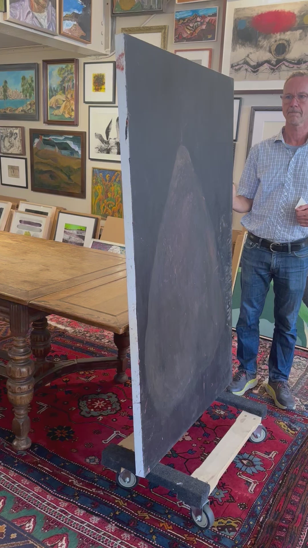 Narrow Abstract Expressionist Canvas <br>20th Century Acrylic <br><br>#C4611