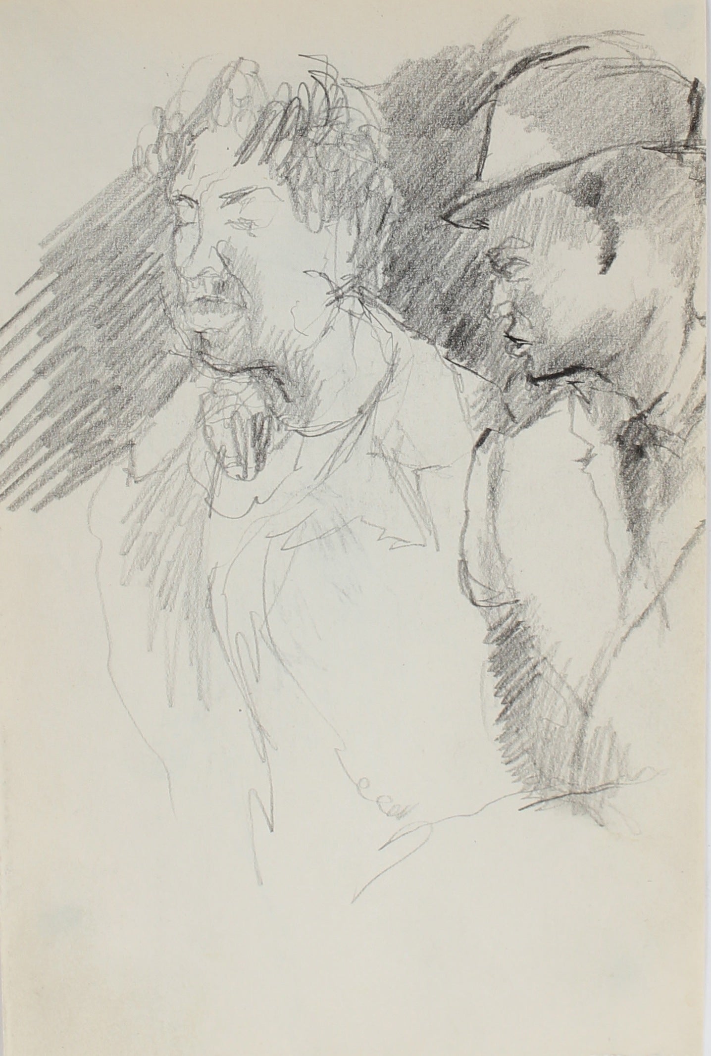 Expressionist Figures<br>1950-60s Graphite<br><br>#0217