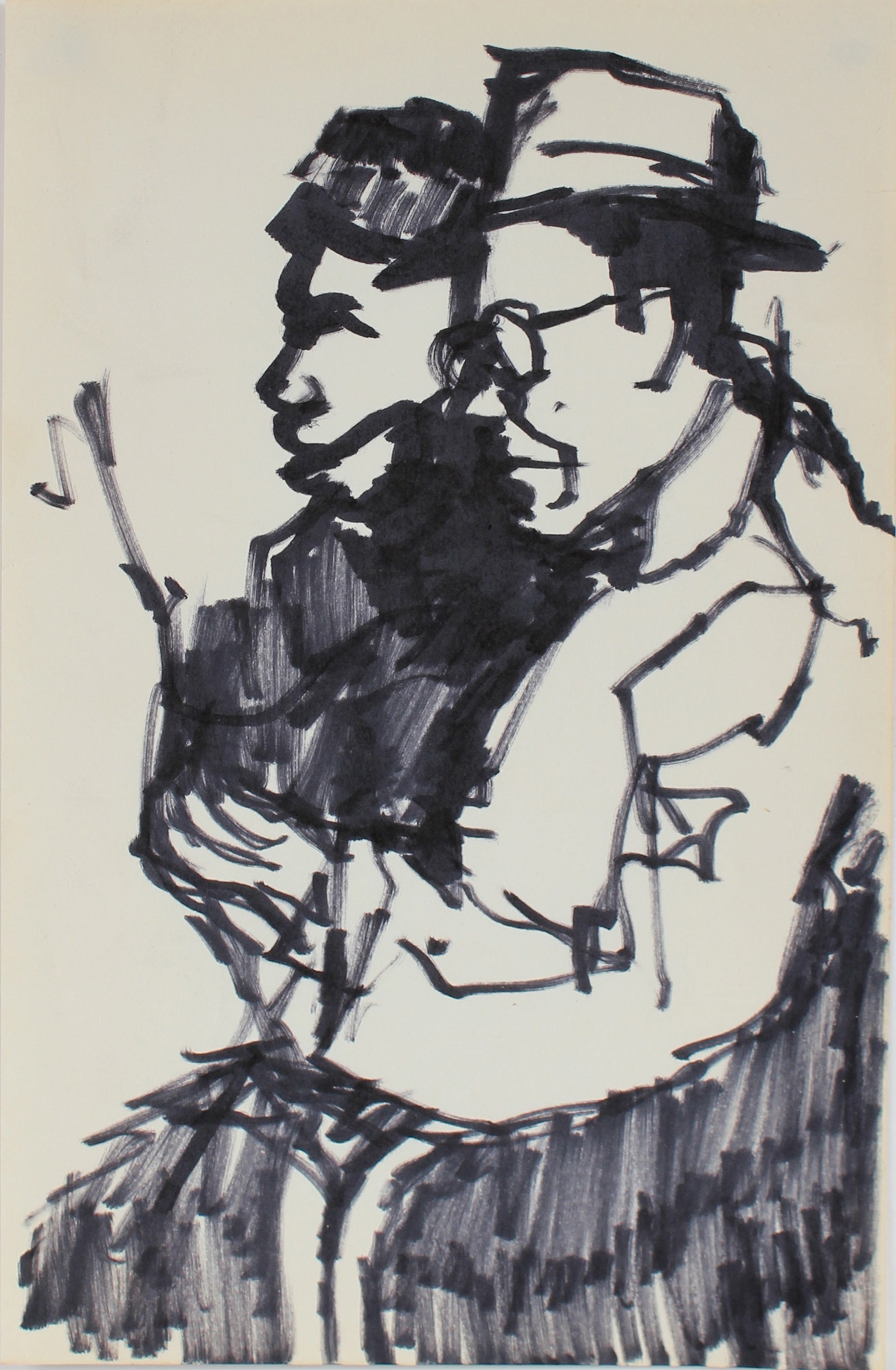 Subway Studies, New York<br>Pen & Ink, 1959<br><br>#0247