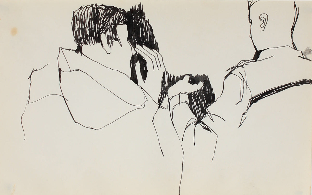 New York Figurative Sketch <br>1959 Ink <br><br>#0251