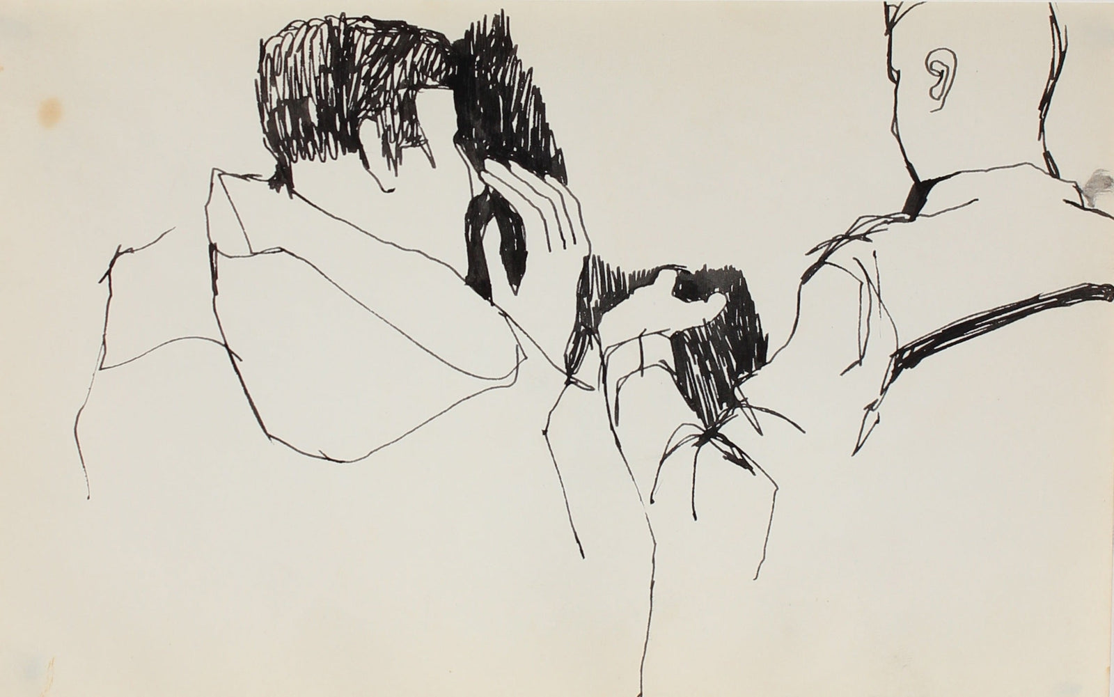 New York Figurative Sketch <br>1959 Ink <br><br>#0251