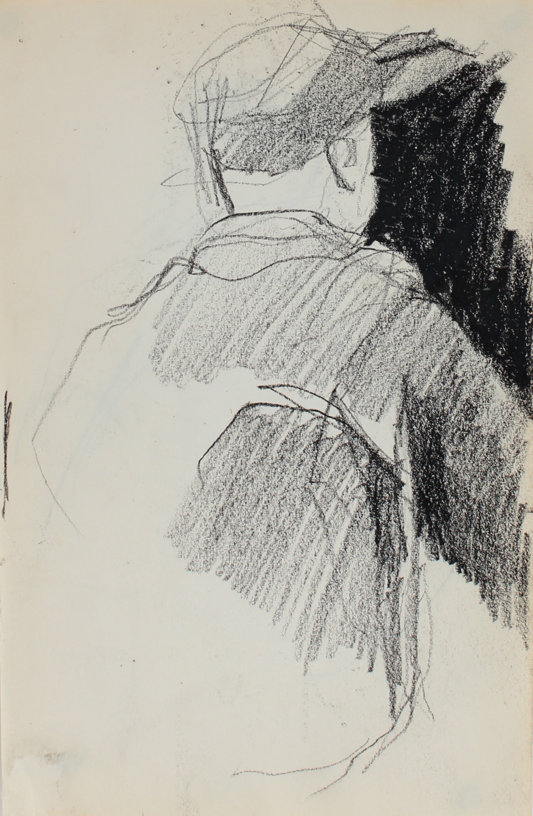 Shadowy Figure Study<br>Charcoal 1950-60s<br><br>#0284