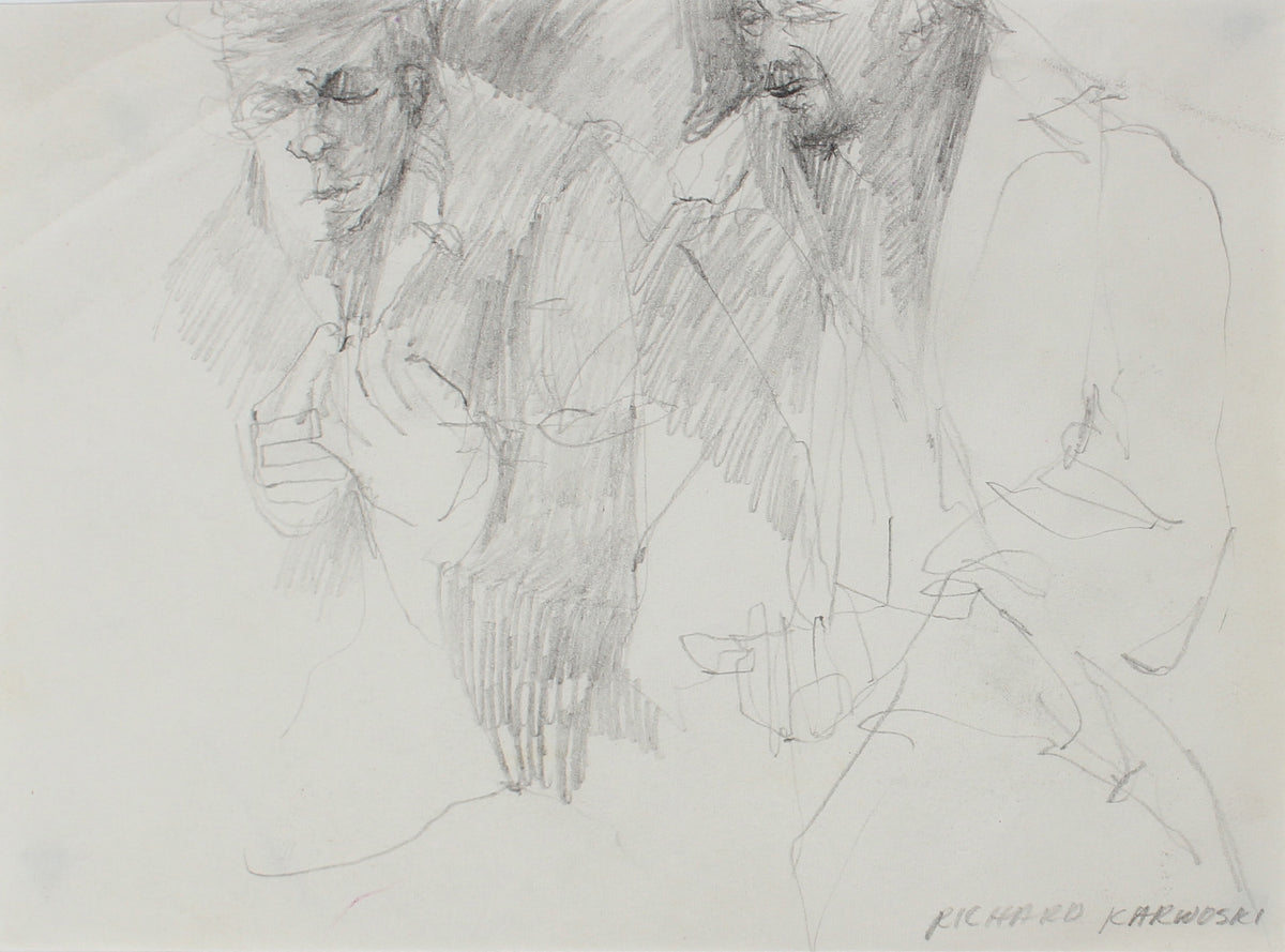 Modernist Figure Sketch&lt;br&gt;Ink, 1950-60s&lt;br&gt;&lt;br&gt;#0313
