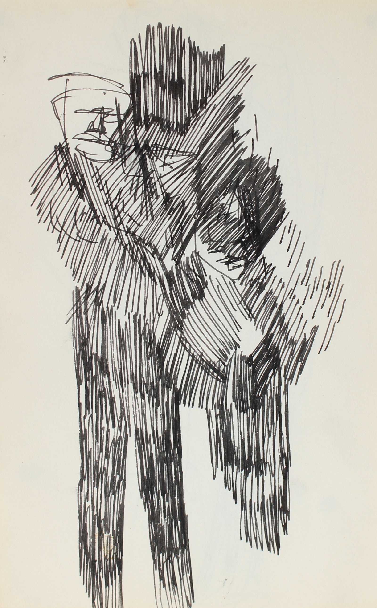 Shadowy Abstracted Couple<br>Ink, 1950-60s<br><br>#0352