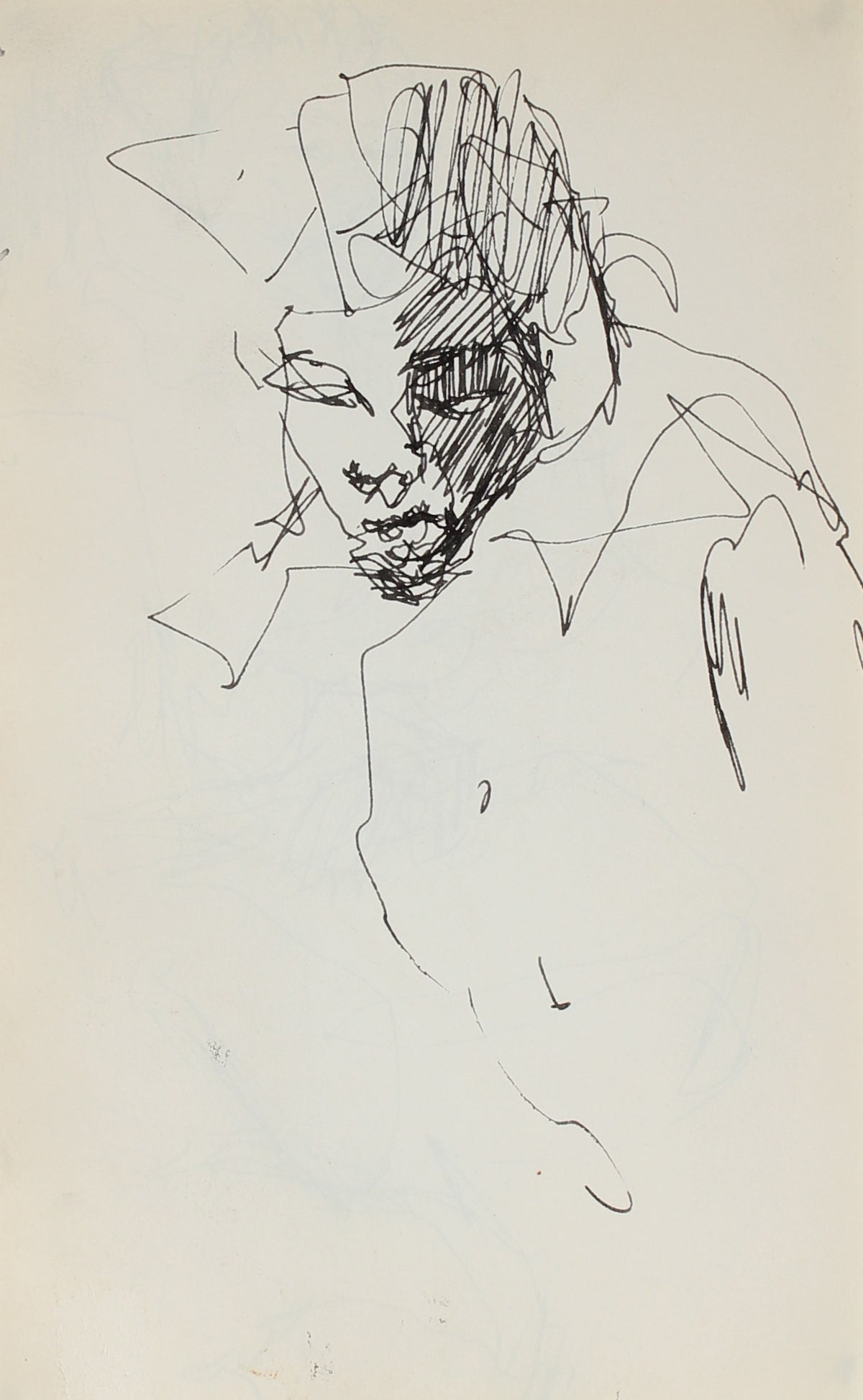 Ink Face in Shadow&lt;br&gt;1950-60s&lt;br&gt;&lt;br&gt;#0353