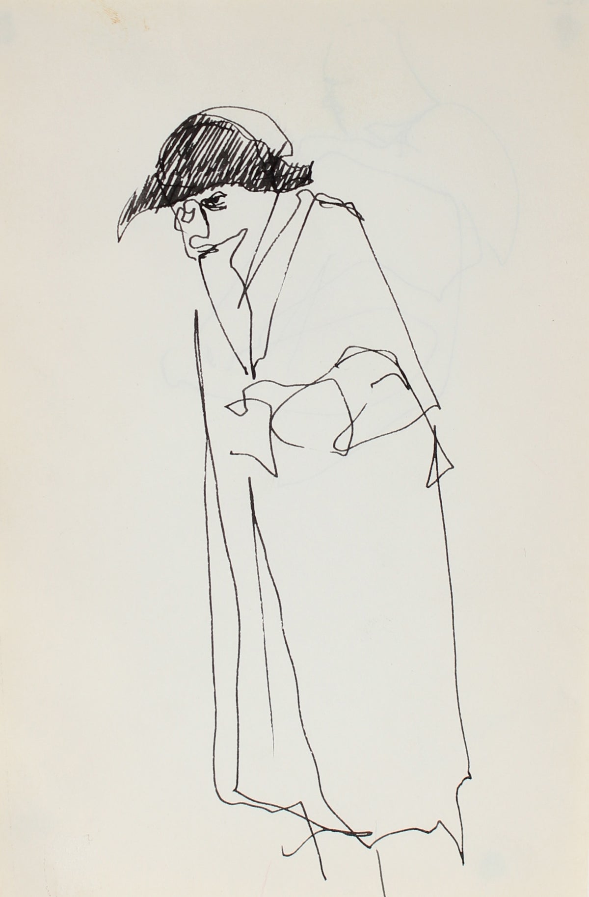 Minimal Figure with a Hat&lt;br&gt;Ink, 1959&lt;br&gt;&lt;br&gt;#0365