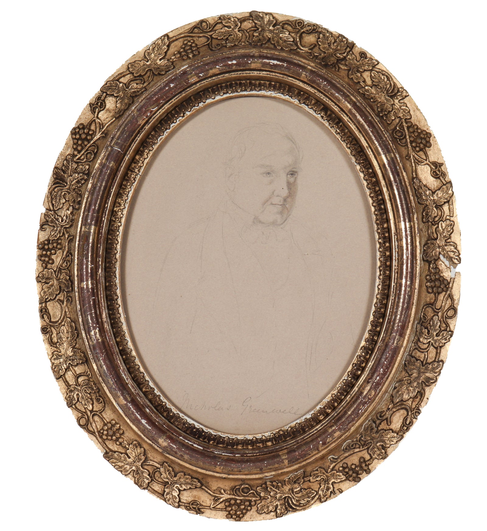 Face Study - Nicholas Greenwell <br>Early-Mid 1800s Graphite<br><br>#10103