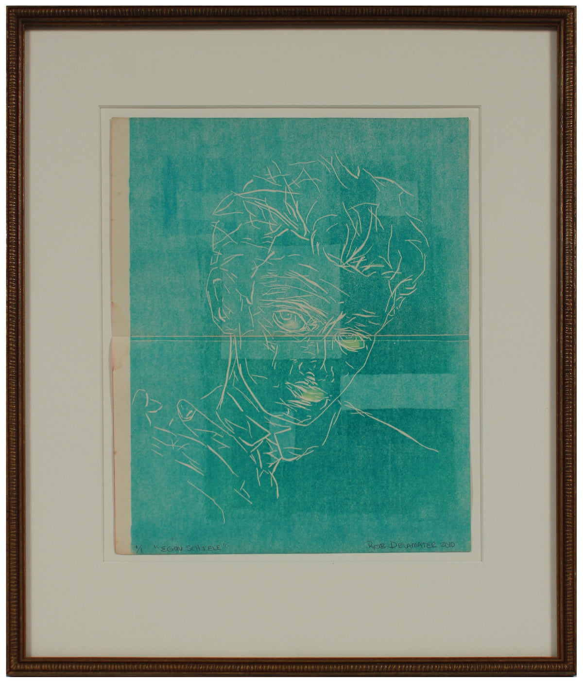 &lt;i&gt;Egon Schiele&lt;/i&gt; &lt;br&gt;2010 Linoleum Block Print &lt;br&gt;&lt;br&gt;#10170