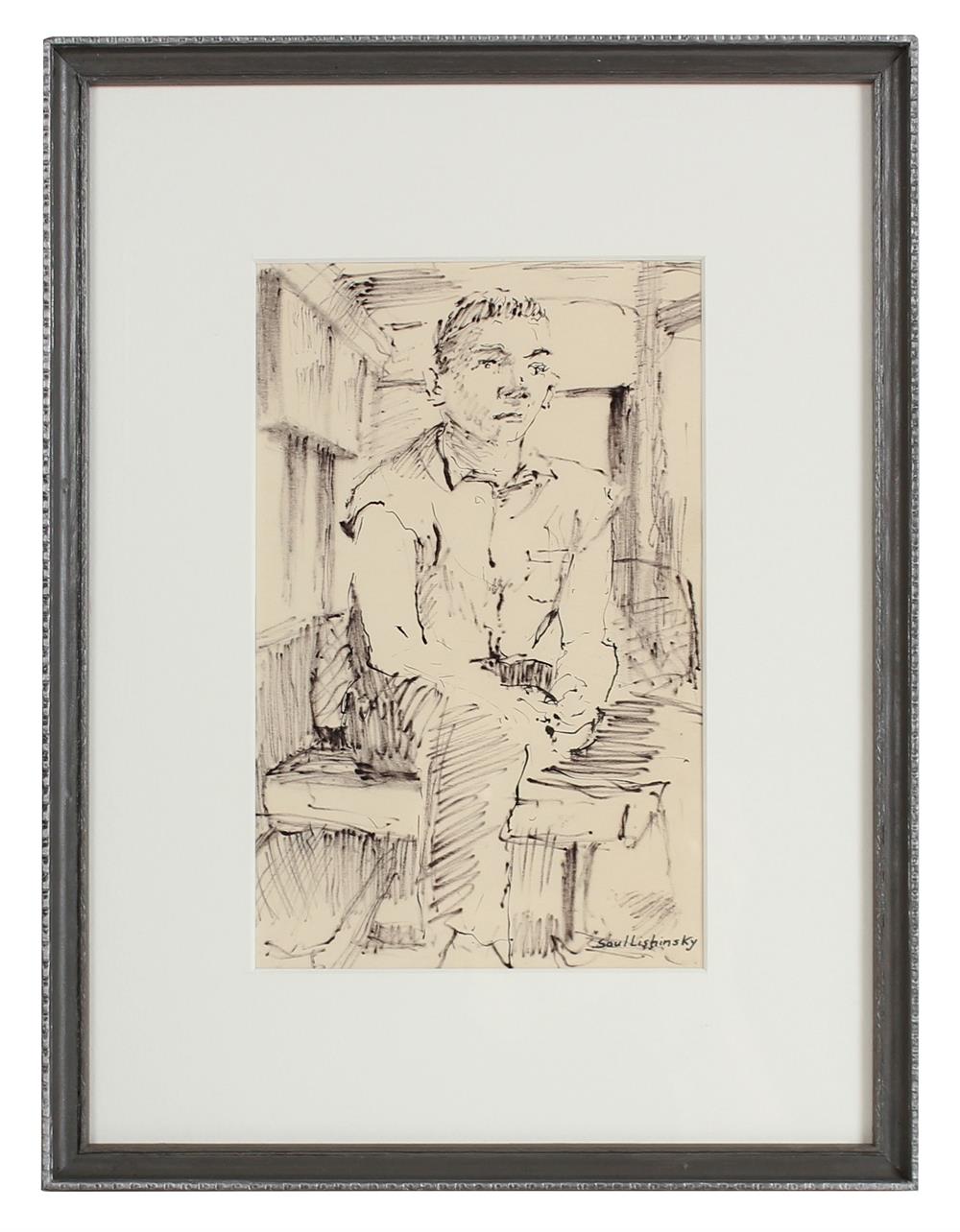 Man in Thought<br>Ink, 1940-60s<br><br>#10388