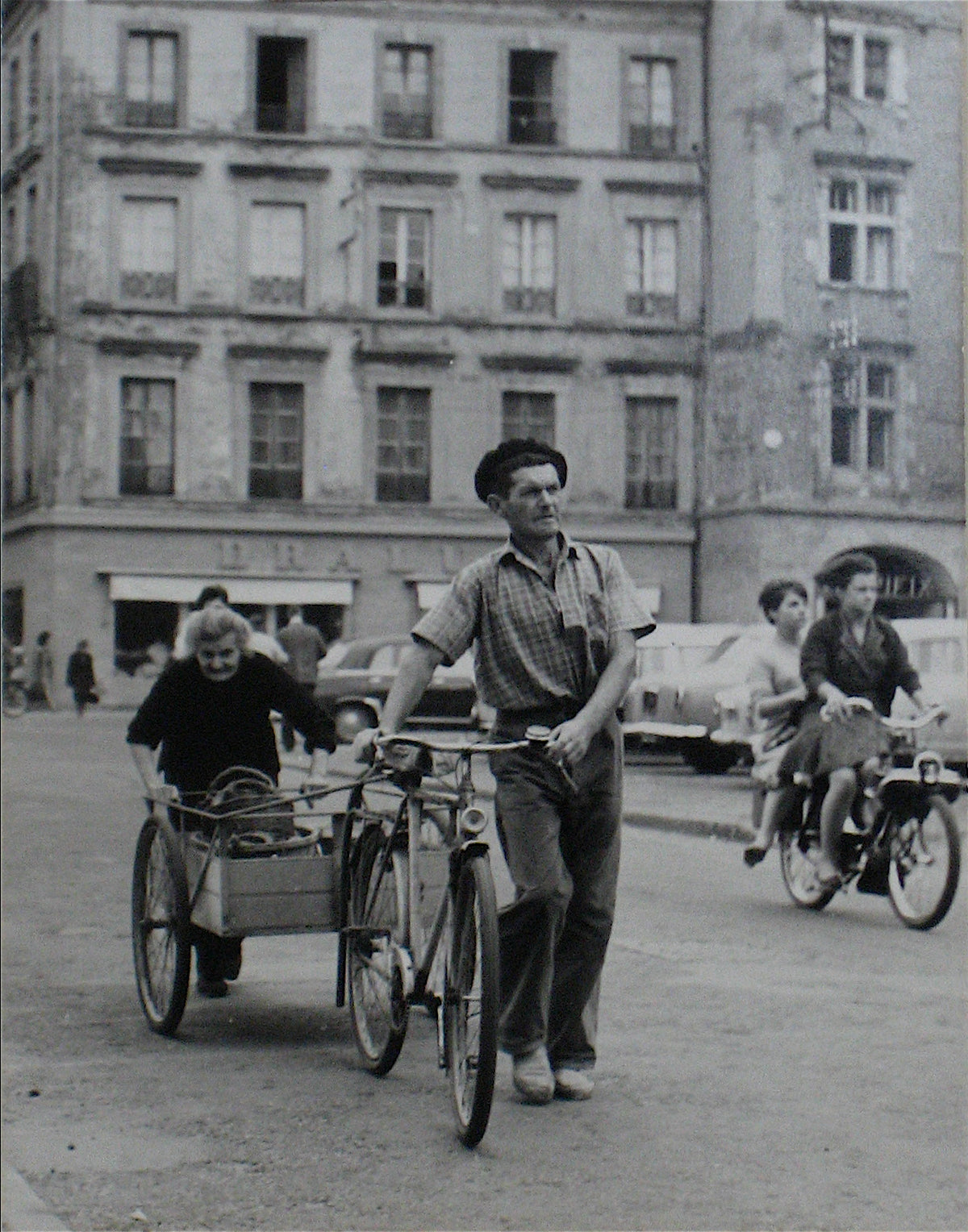 Man with Bike - Yugoslavia &lt;br&gt;1960s Silver Gelatin Print &lt;br&gt;&lt;br&gt;#12291