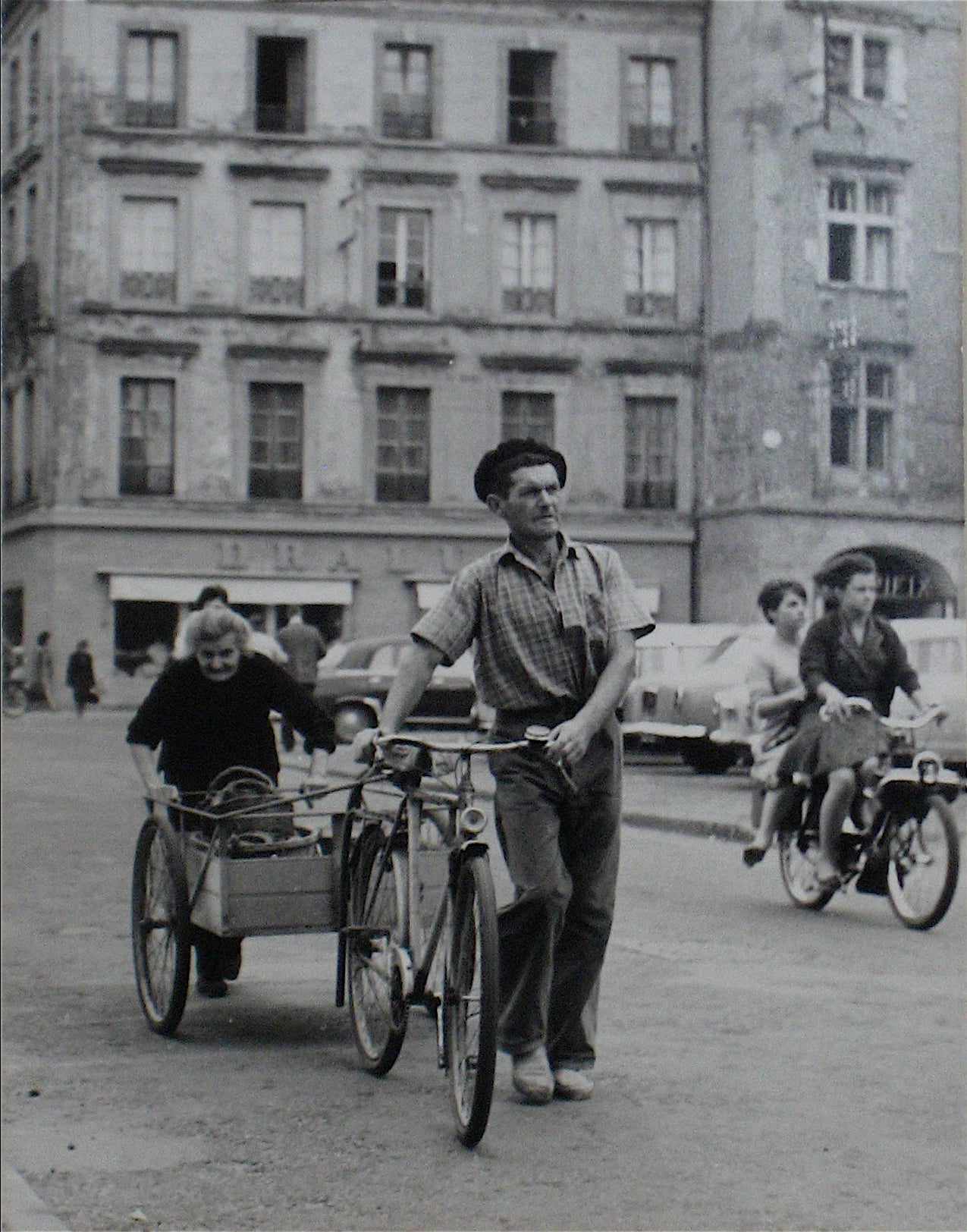 Man with Bike - Yugoslavia <br>1960s Silver Gelatin Print <br><br>#12291