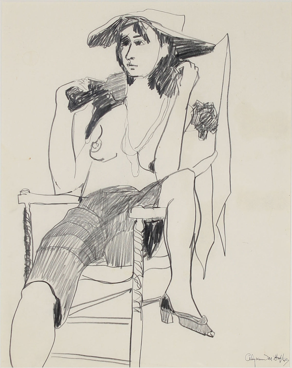 <i>The Fox Fur</i><br>1950-60s Graphite<br><br>#12721