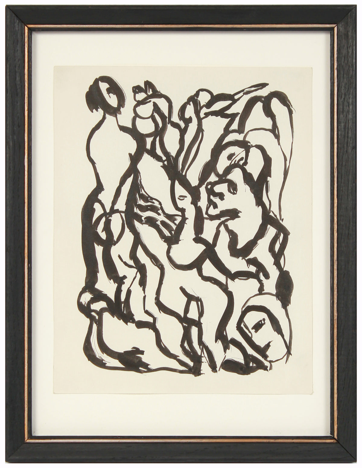 Bold Modernist Abstracted Figures &lt;br&gt;Early-Mid 20th Century Ink &lt;br&gt;&lt;br&gt;#13522