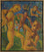 Bold Expressionist Figure Secene <br>1948 Oil on Canvas <br><br>#13931