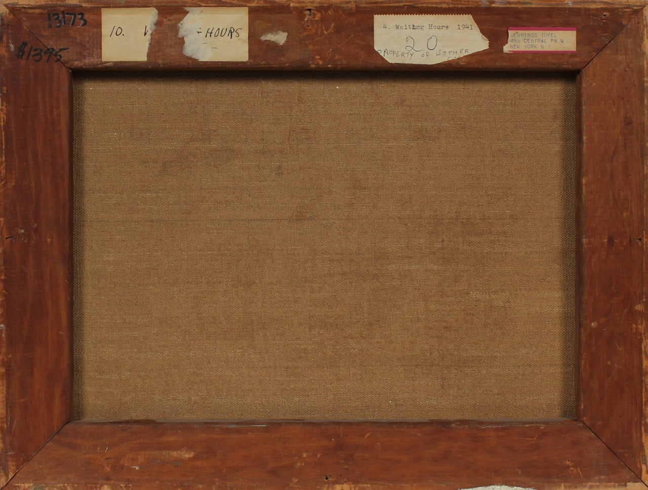 <i>Waiting Hours</i> Figure Scene <br>1941 Oil <br><br>#13973