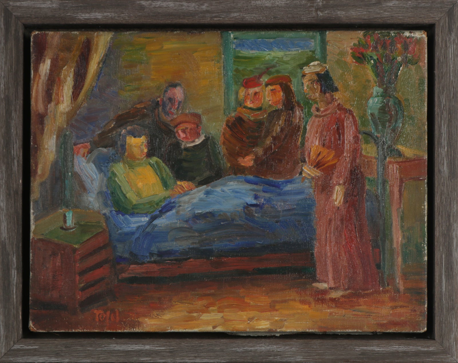 <i>Waiting Hours</i> Figure Scene <br>1941 Oil <br><br>#13973