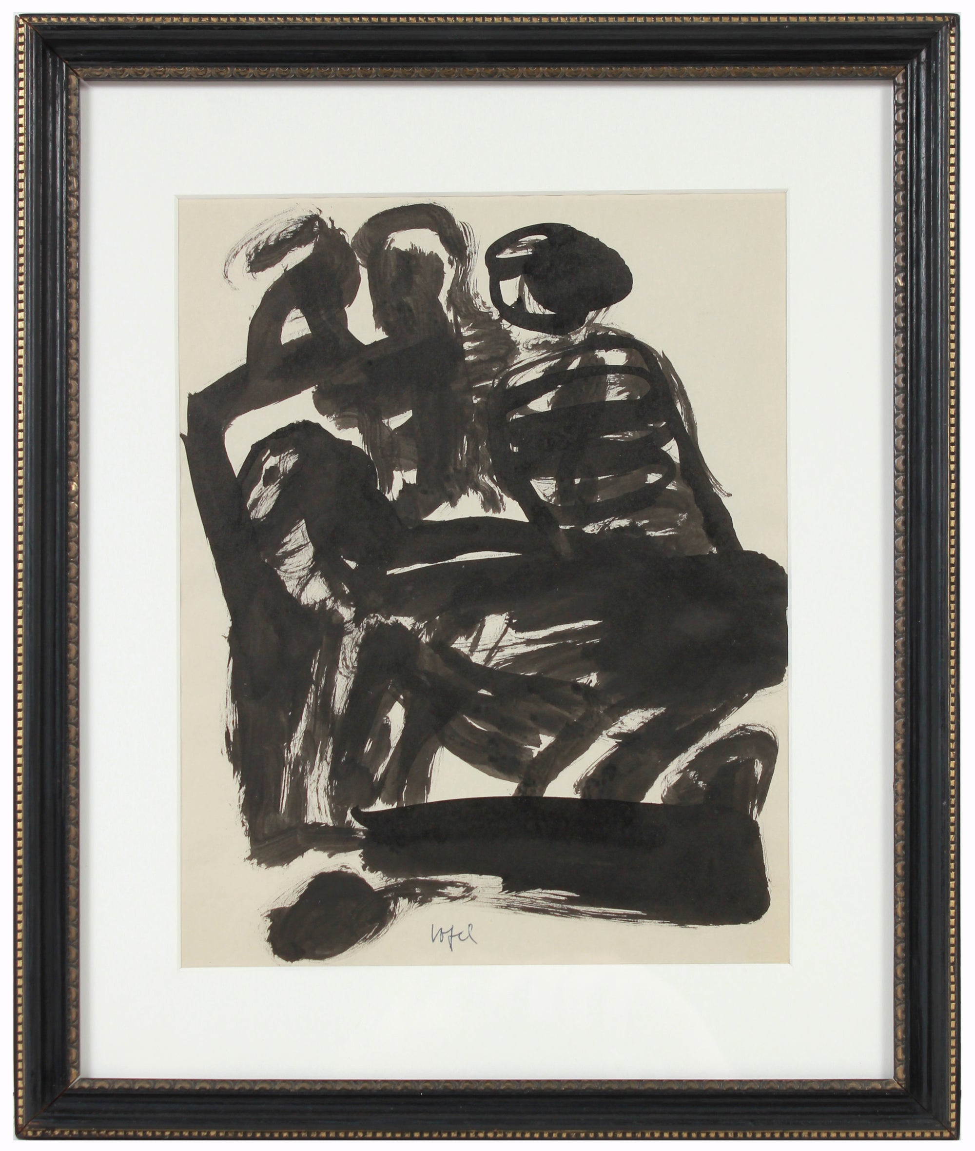 Modernist Abstracted Figures <br>Early-Mid 20th Century Ink <br><br>#14249