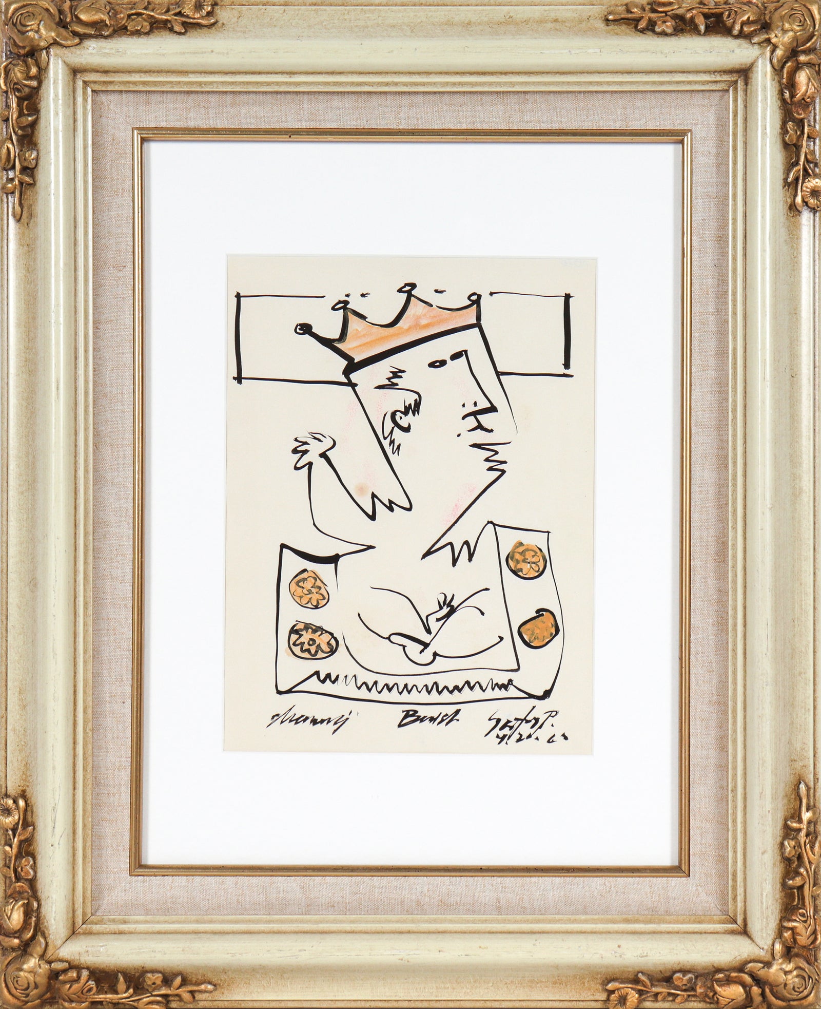 Little King <br>1960s Oil & Ink <br><br>#14528