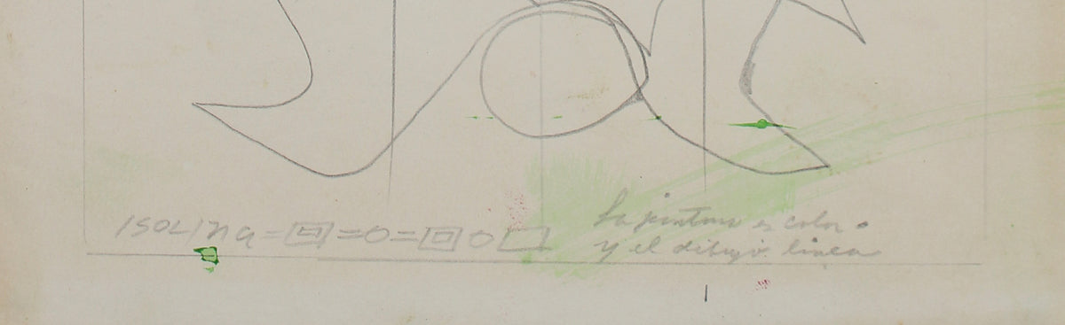 <I>La Pintura es Color y El Dibujo Linea</I> <br>20th Century Graphite <br><br>#14568