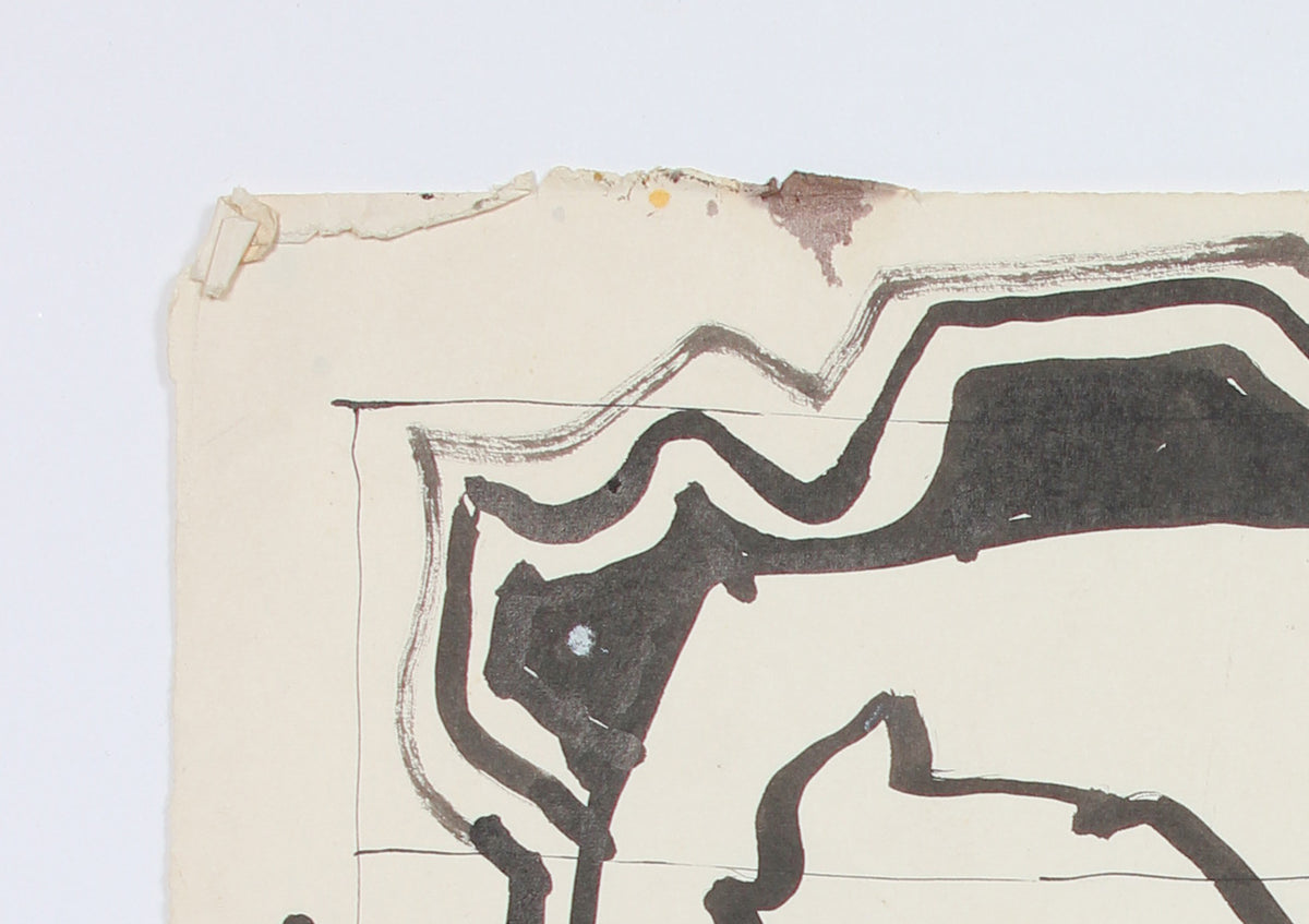 Surrealist Smiling Profile <br>1967 Ink <br><br>#14584