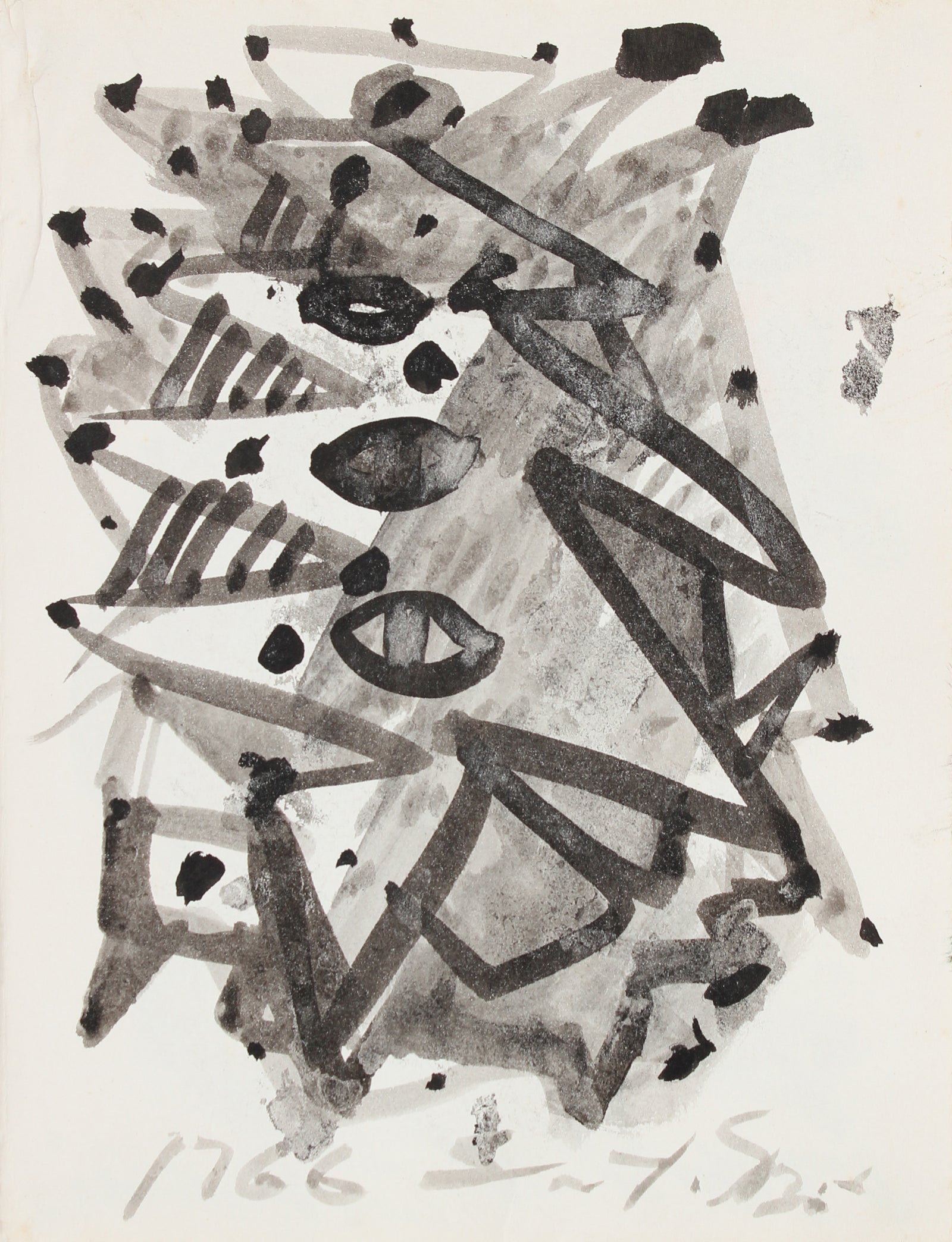 Angular Abstraction <br>Mid Century Ink Wash <br><br>#14784