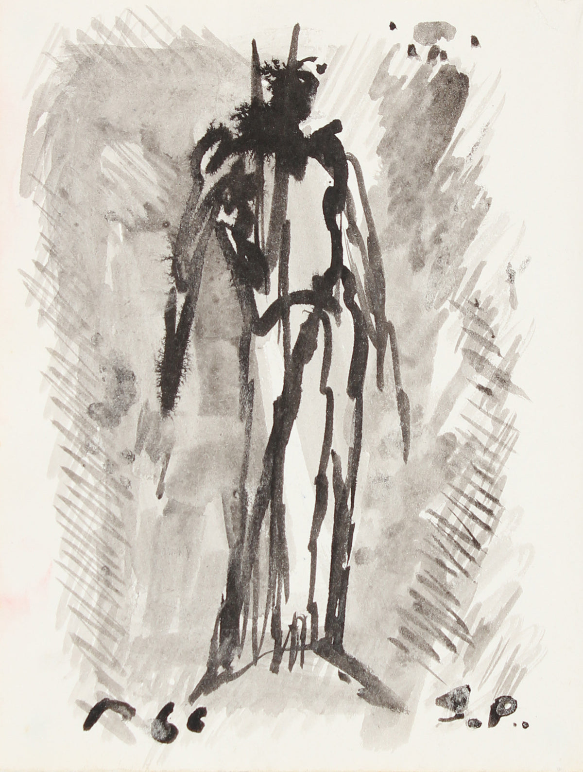 Eerie Abstract Figure&lt;br&gt;1966 Ink &lt;br&gt;&lt;br&gt;#14790