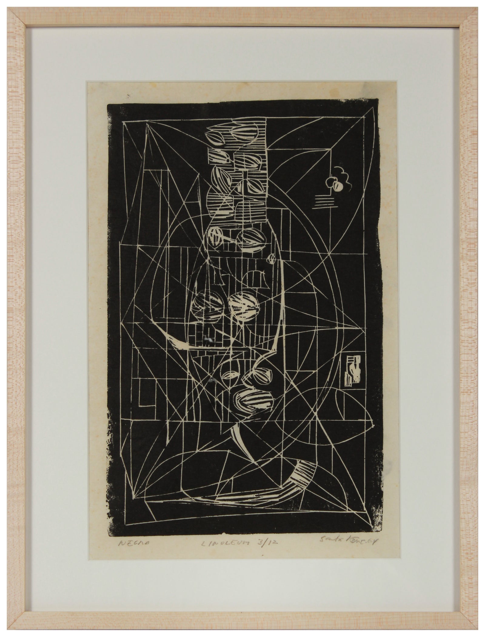 <i>Negra</i><br>1964 Linoleum Block Print<br><br>#14855