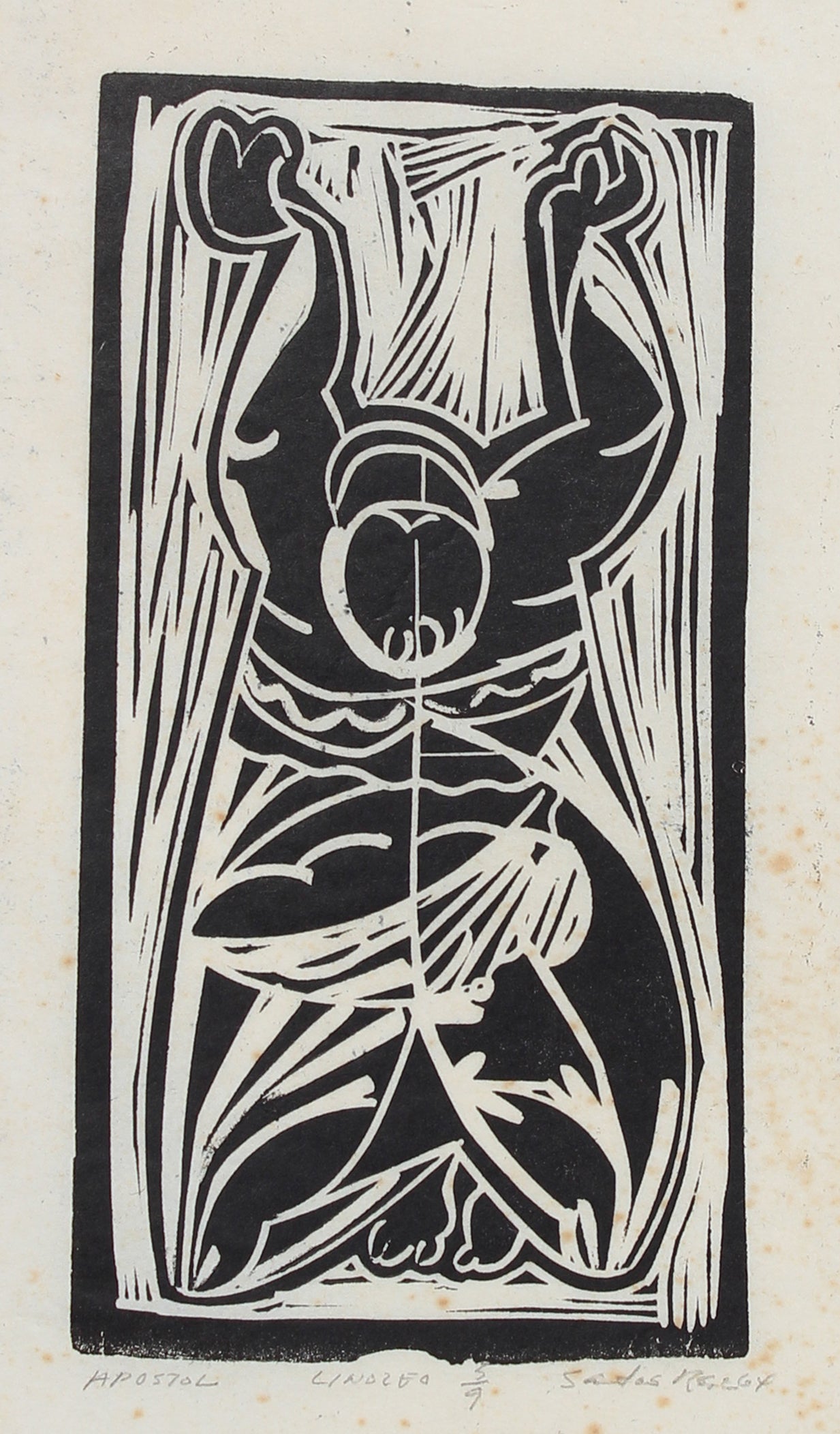 <i>Apostol</i> <br>1964 Linoleum Block Print <br><br>#14873
