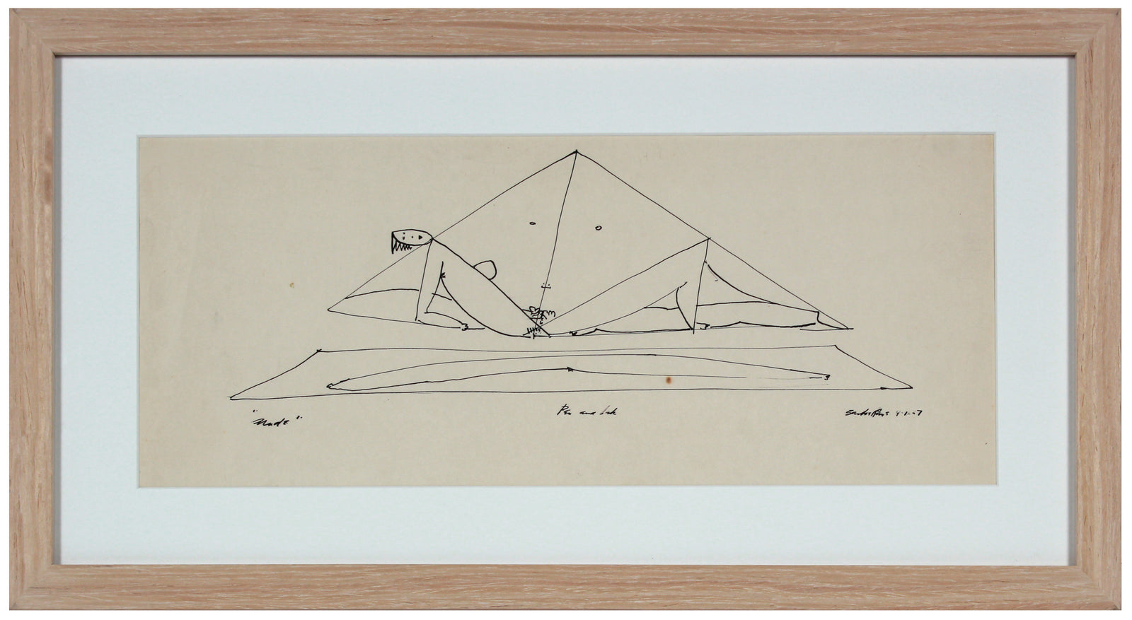 Surrealist Drawing <br>1967 Pen and Ink on Paper <br><br>#14983