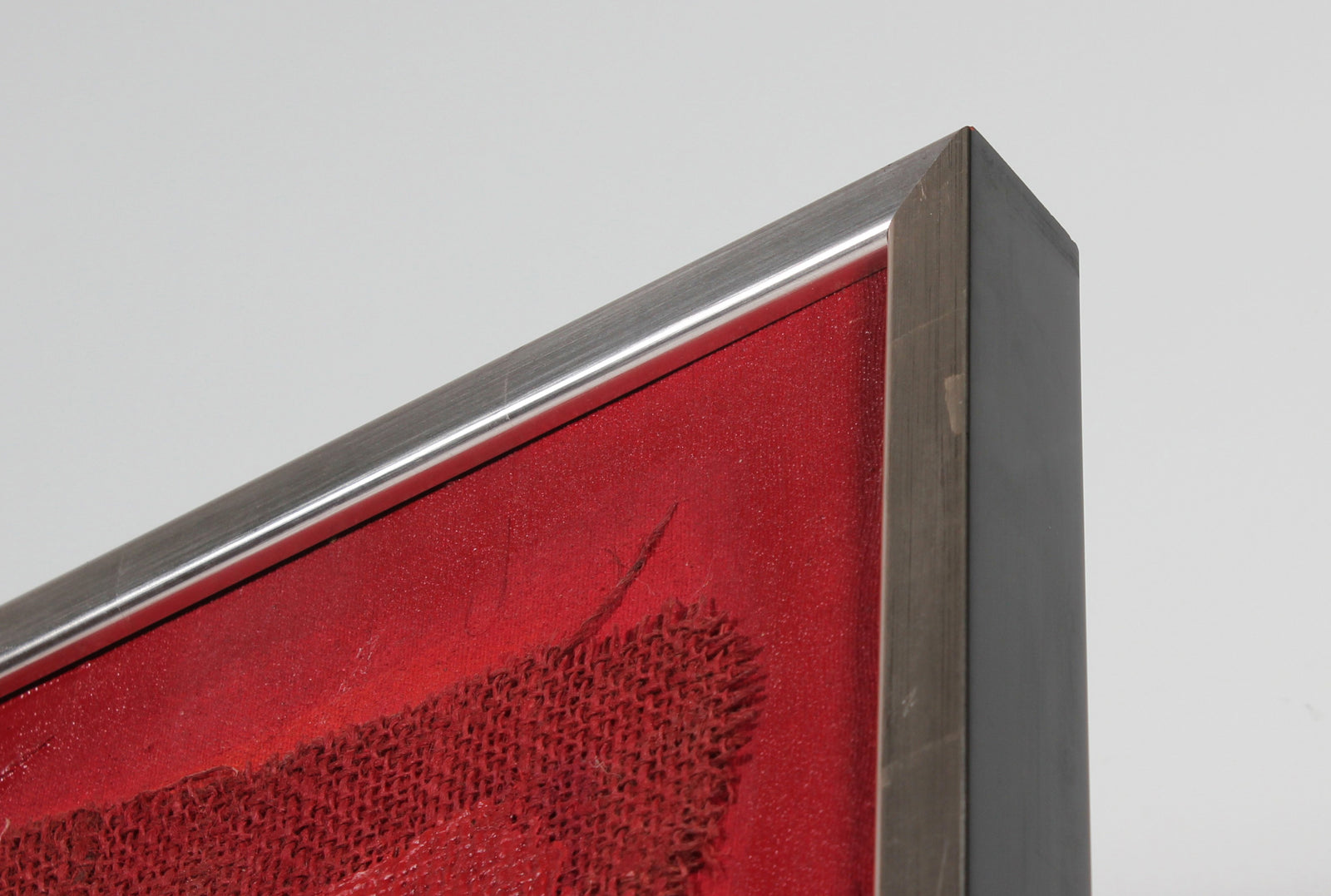 <i>Red Assemblage</i> <br>Mid Century Acrylic & Fabric Collage <br><br>#43114