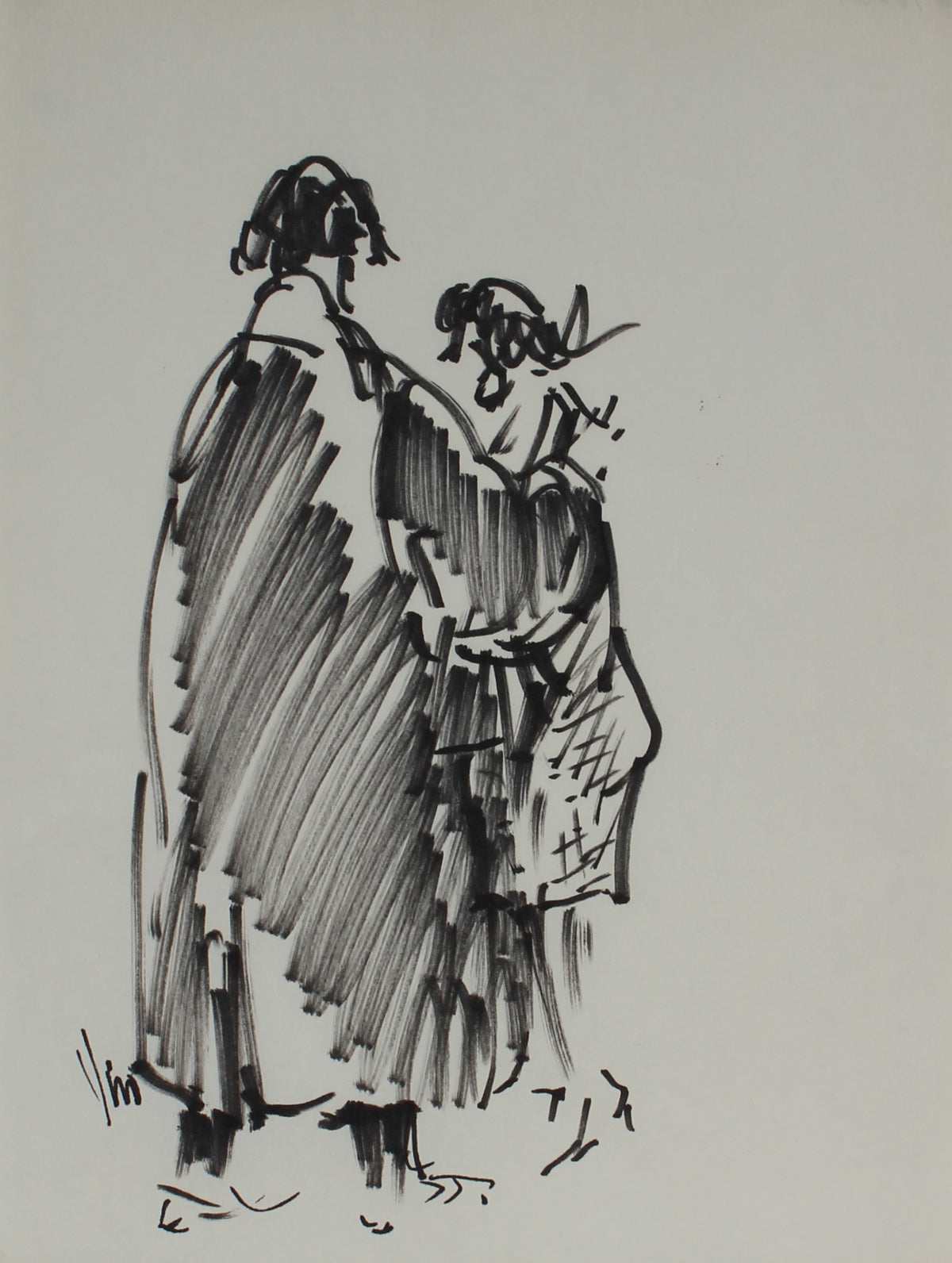 Abstracted Couple&lt;br&gt;Felt Pen, 1960s&lt;br&gt;&lt;br&gt;#16207