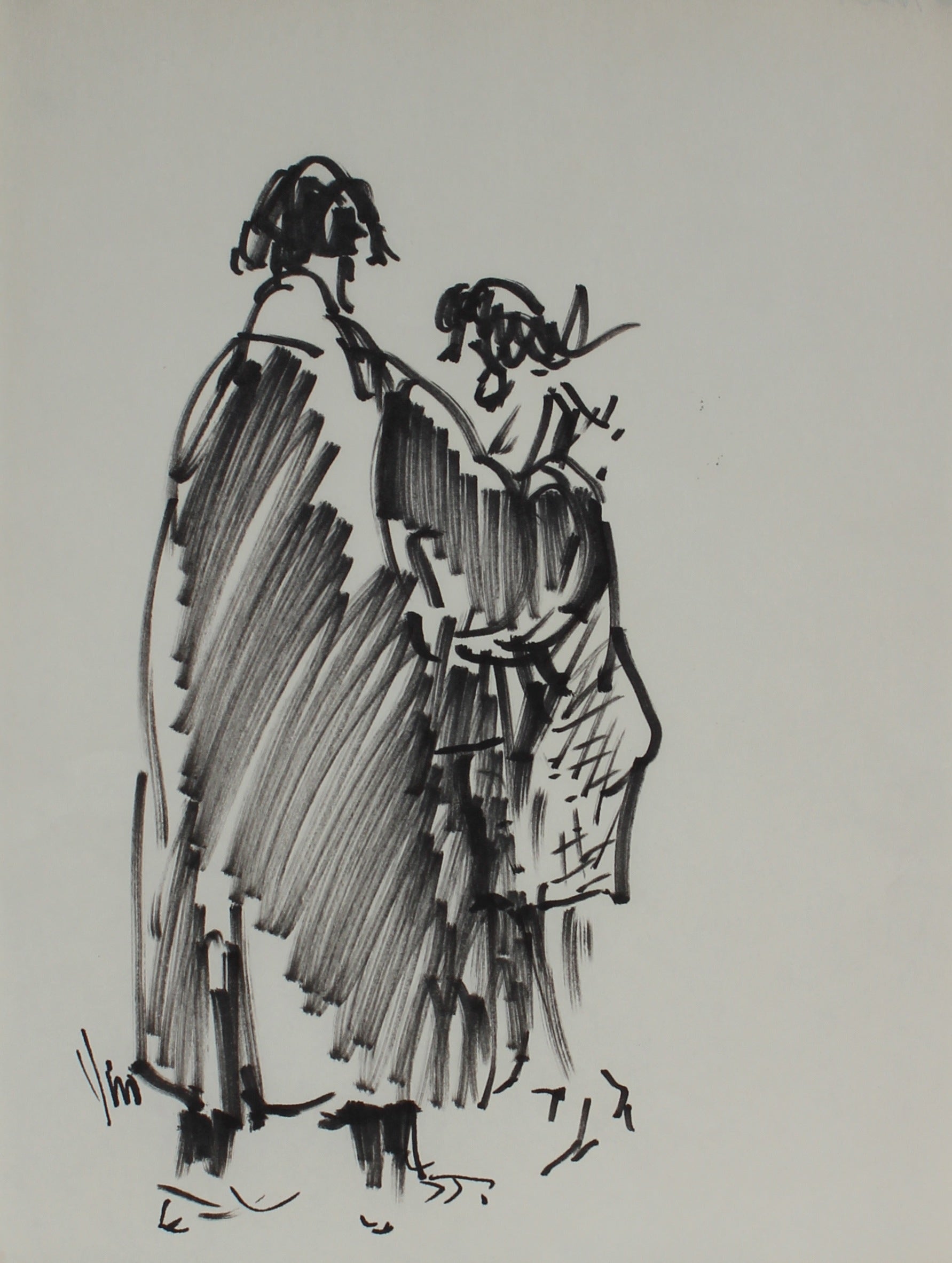 Abstracted Couple<br>Felt Pen, 1960s<br><br>#16207