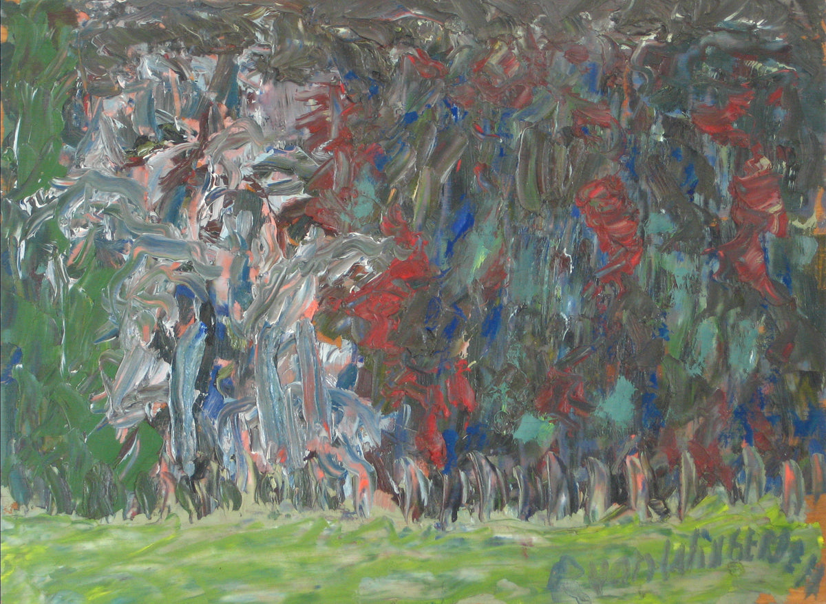 Sausalito Teahouse Landscape Abstraction<br>Mid Century Oil<br><br>#17161