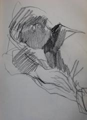 Shadowy Figurative Abstract<br>Charcoal, 1950-60s<br><br>#0286