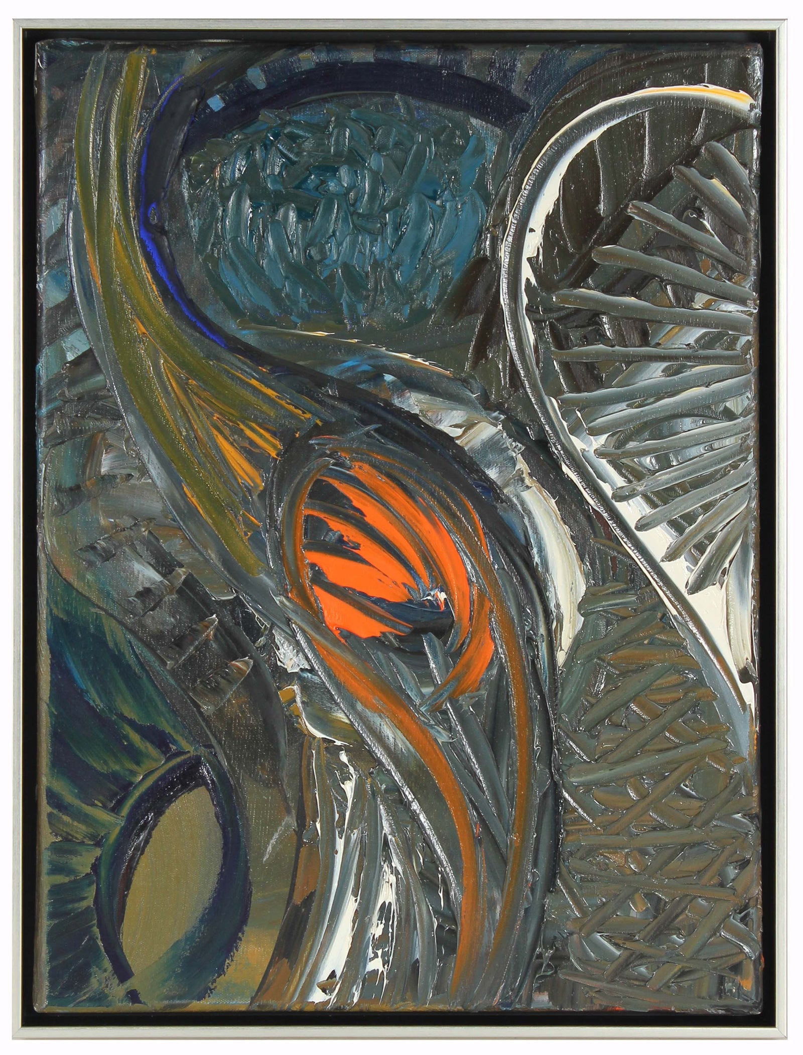 Textural Modernist Abstract in Oil<br>Mid - Late 20th Century<br><br>#18192