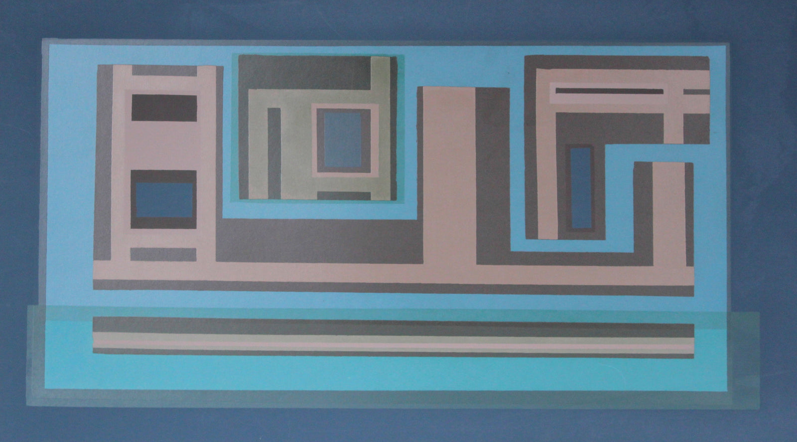 <i>Suburbia</i> <br>1960s Geometric Serigraph <br><br>#19471