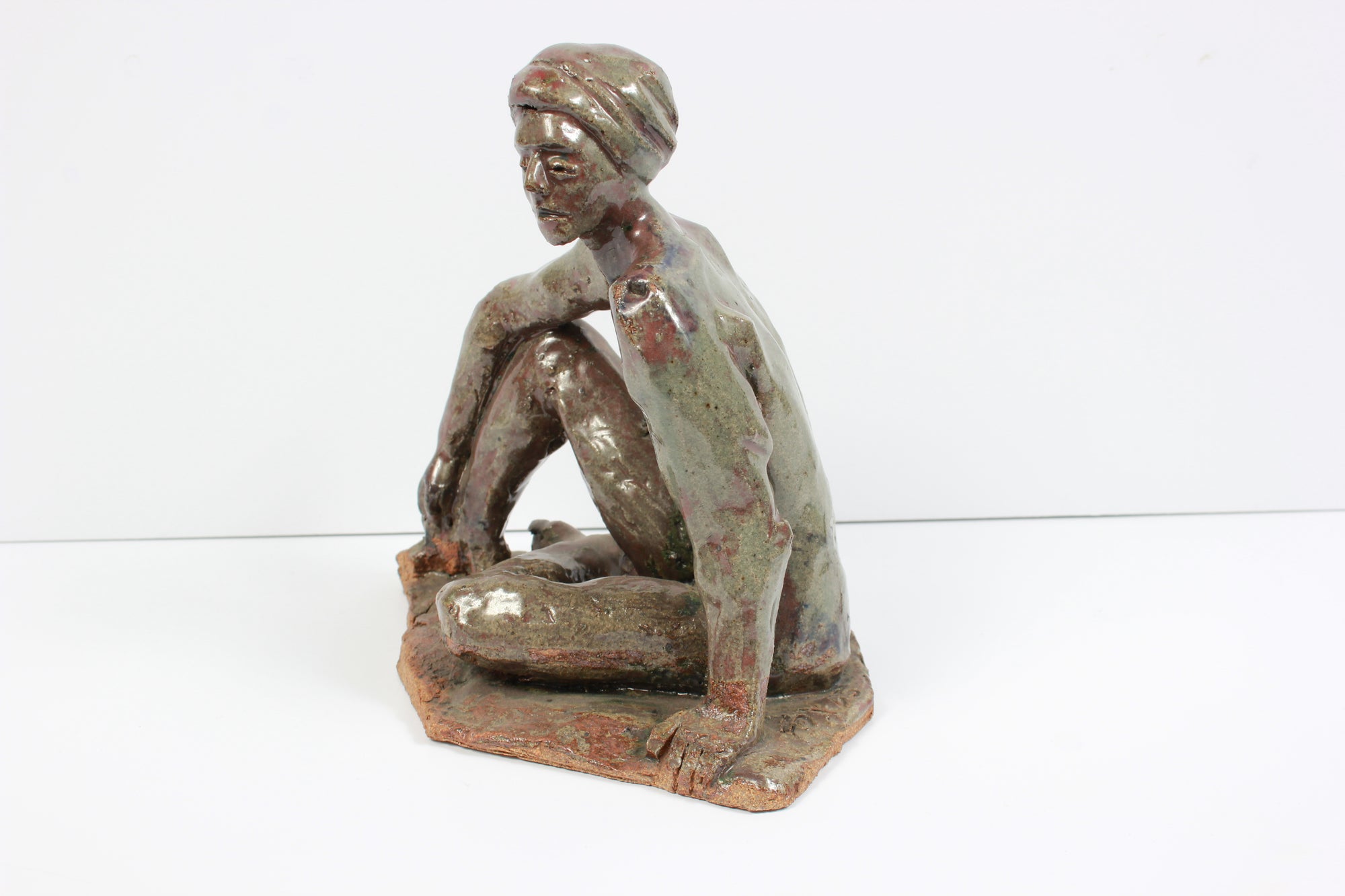Relaxed Male Nude<br>2005 Clay on Wood<br><br>#20258