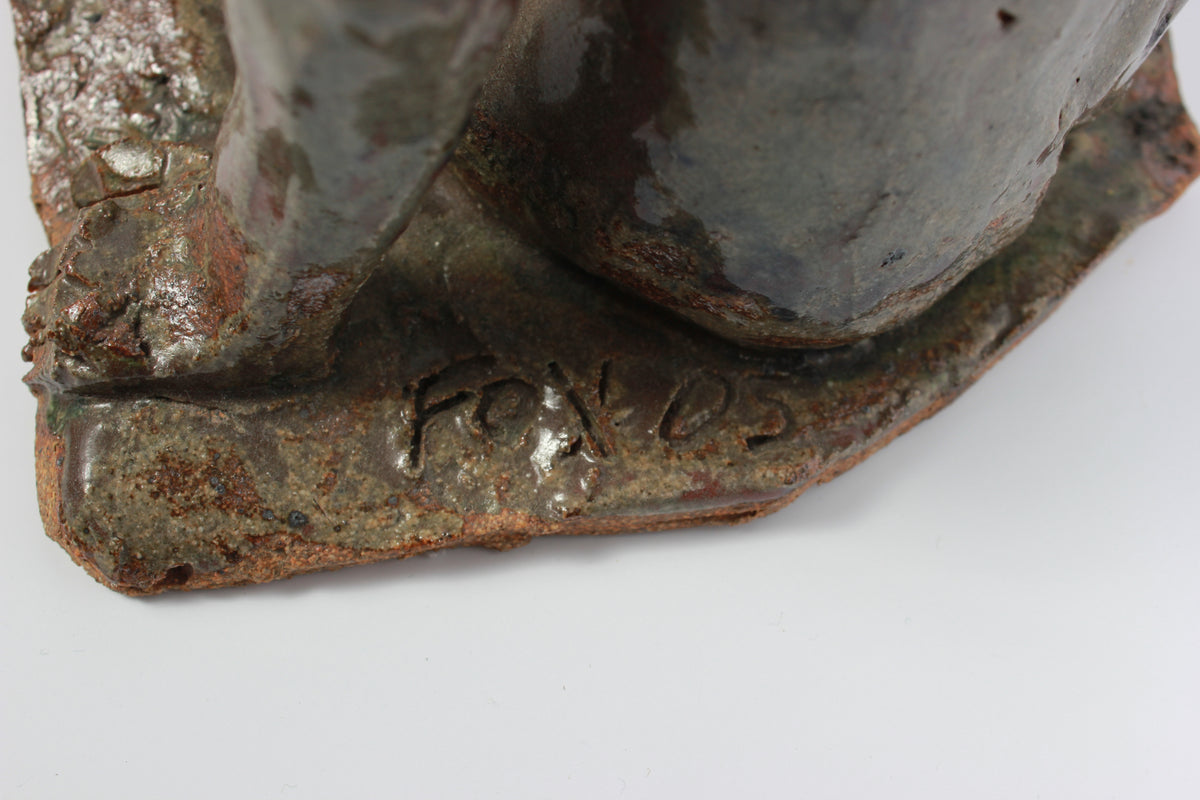 Relaxed Male Nude<br>2005 Clay on Wood<br><br>#20258