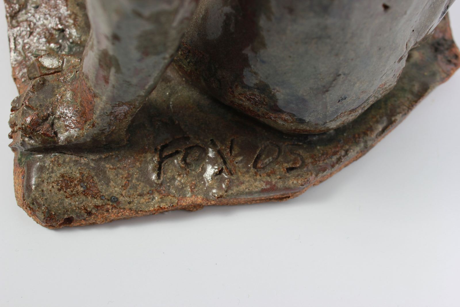 Relaxed Male Nude<br>2005 Clay on Wood<br><br>#20258