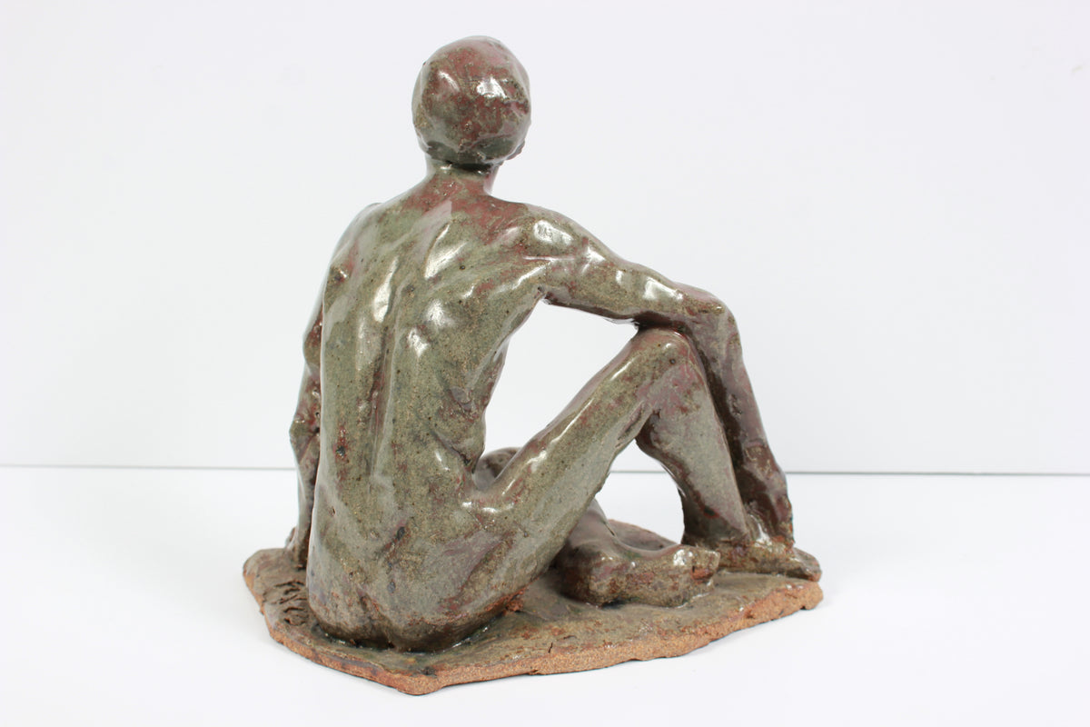 Relaxed Male Nude<br>2005 Clay on Wood<br><br>#20258
