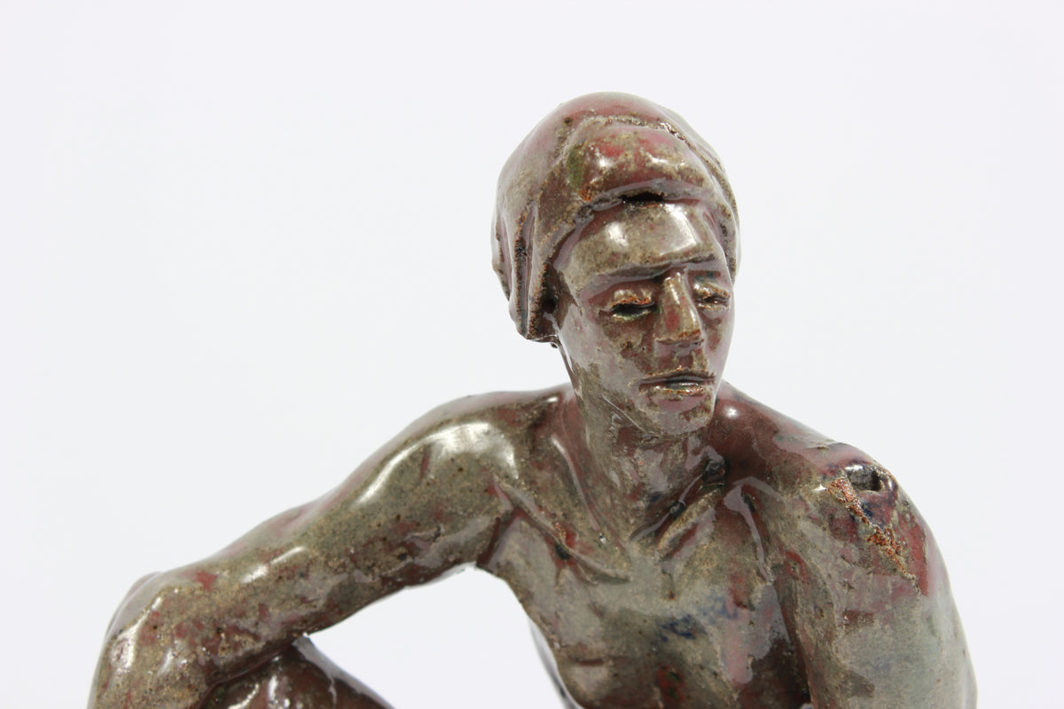 Relaxed Male Nude<br>2005 Clay on Wood<br><br>#20258