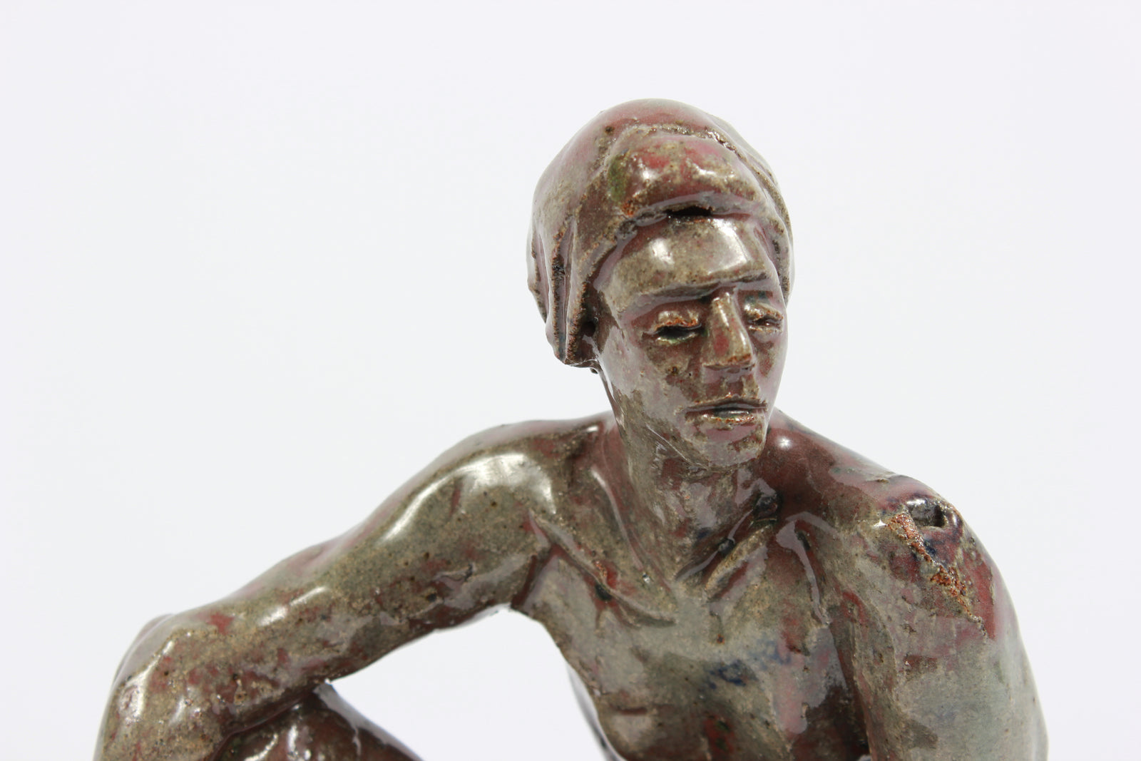 Relaxed Male Nude<br>2005 Clay on Wood<br><br>#20258