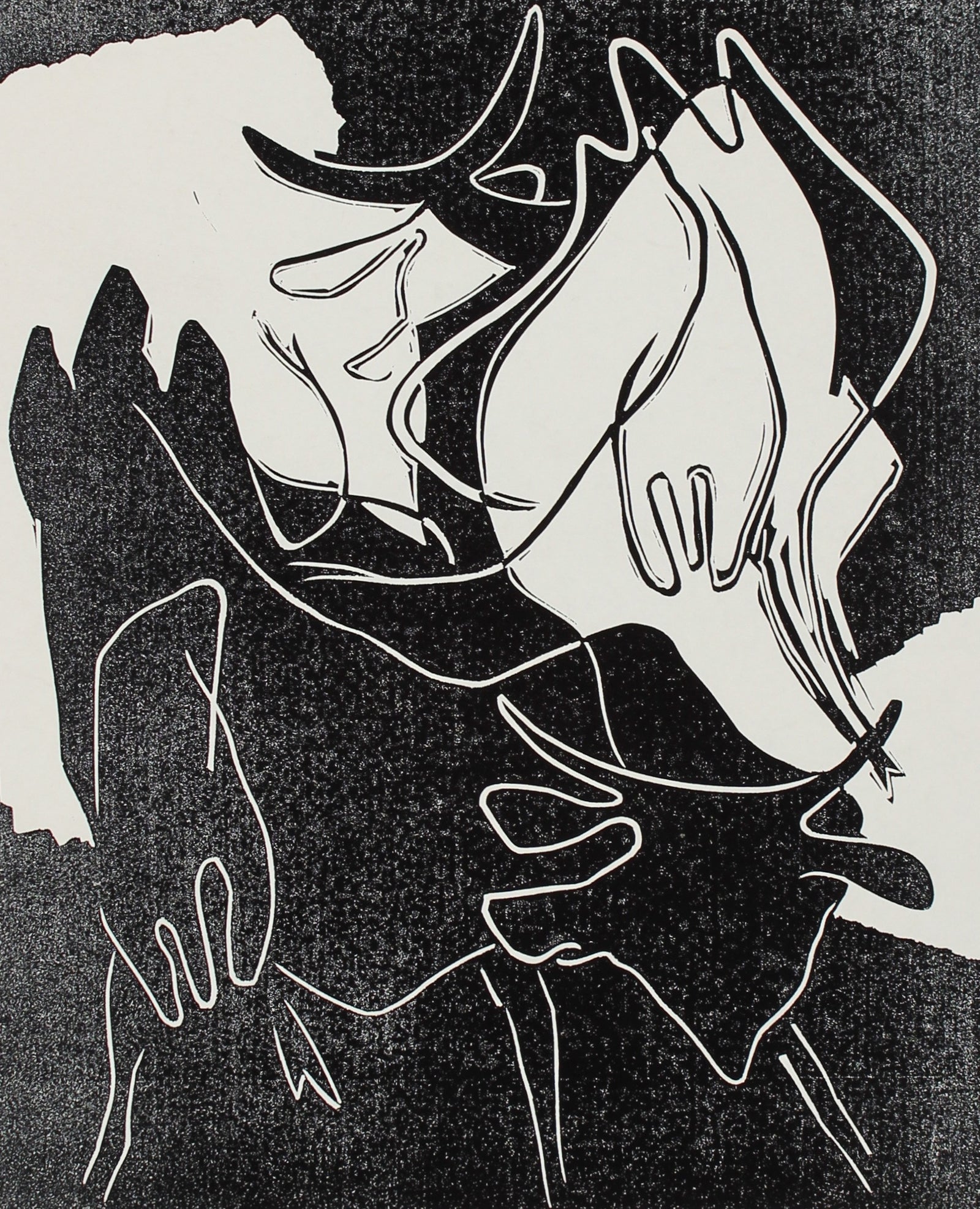 <i>Vache a Lait</i> <br>1968 Woodcut <br><br>#2153B