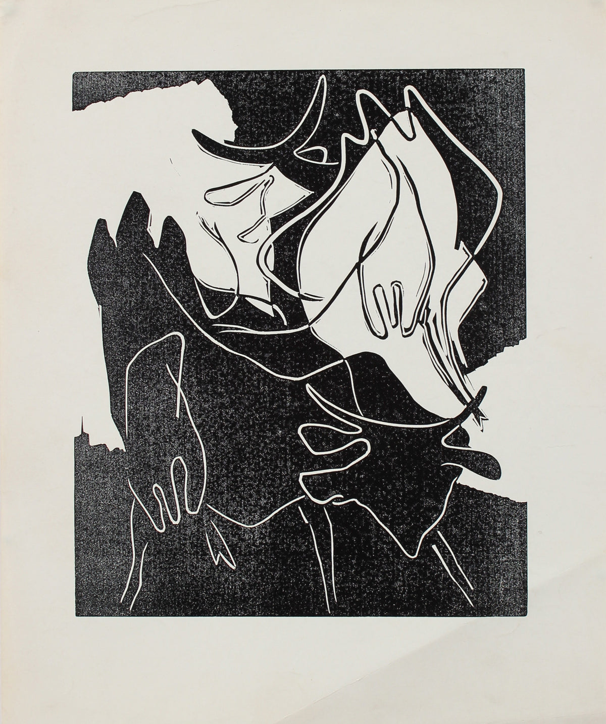 <i>Vache a Lait</i> <br>1968 Woodcut <br><br>#2153B