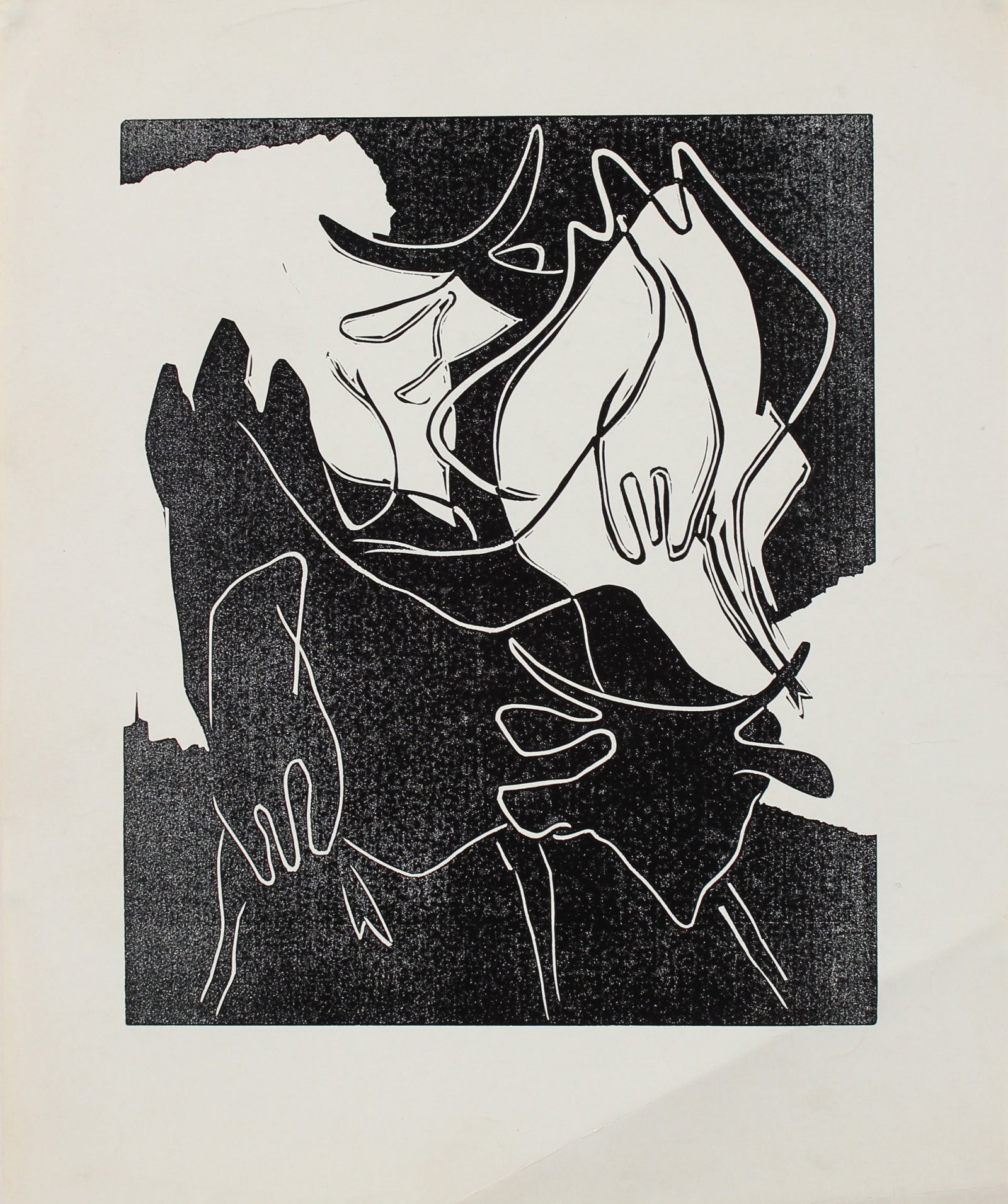 <i>Vache a Lait</i> <br>1968 Woodcut <br><br>#2153B